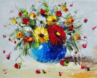 «Букет полевых цветов» картина 20х25 арт.2Е55
