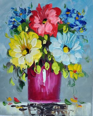 «Цветы в вазе» картина 20х25 арт.2Е66