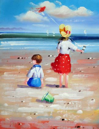 «Дети на пляже» картина 30х40 арт.3Р036