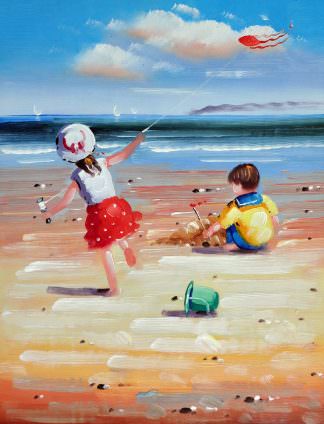 «Дети на пляже» картина 30х40 арт.3Р039