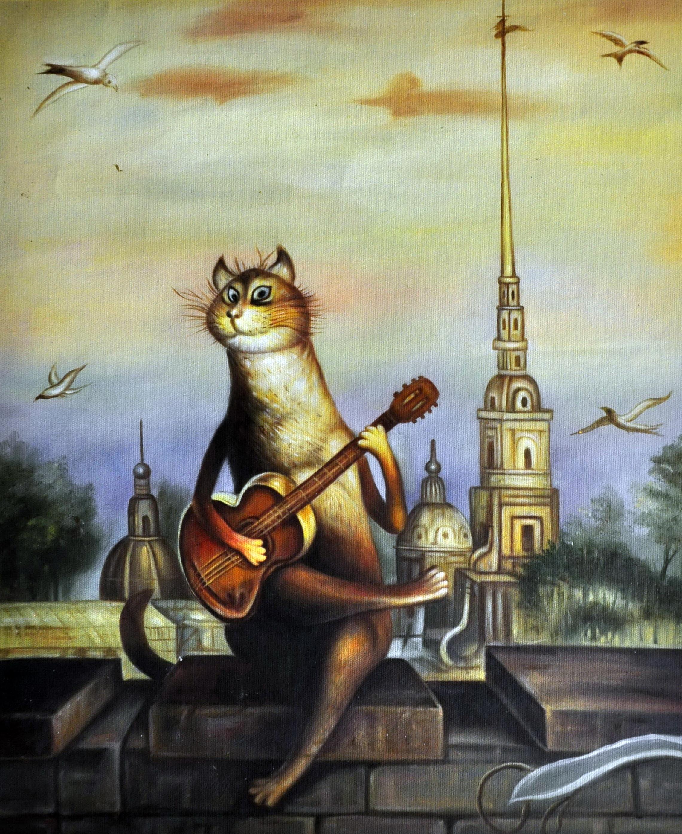 «Кот на крыше» картина  50х60 арт.5А064