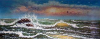 «Морской пейзаж» картина  80смХ160см арт.Н4