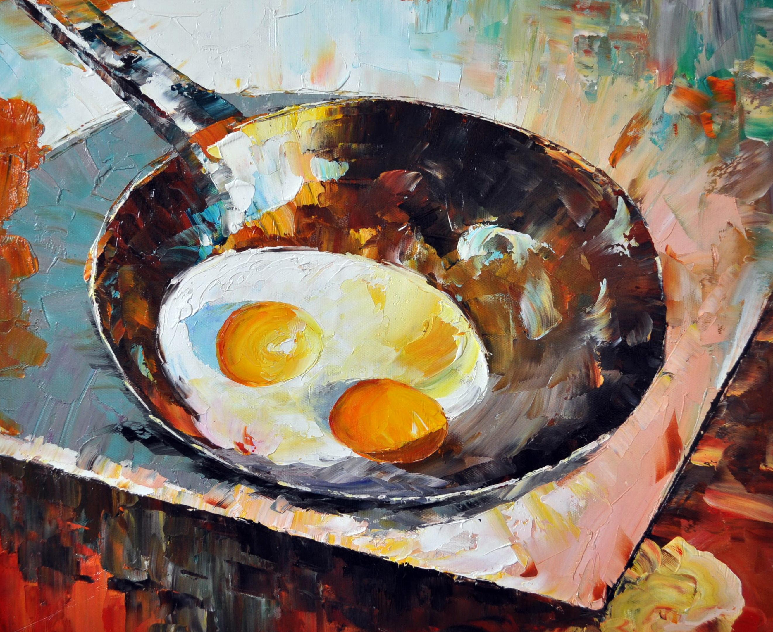 «Натюрморт с яичницей» картина 50х60 5ц312