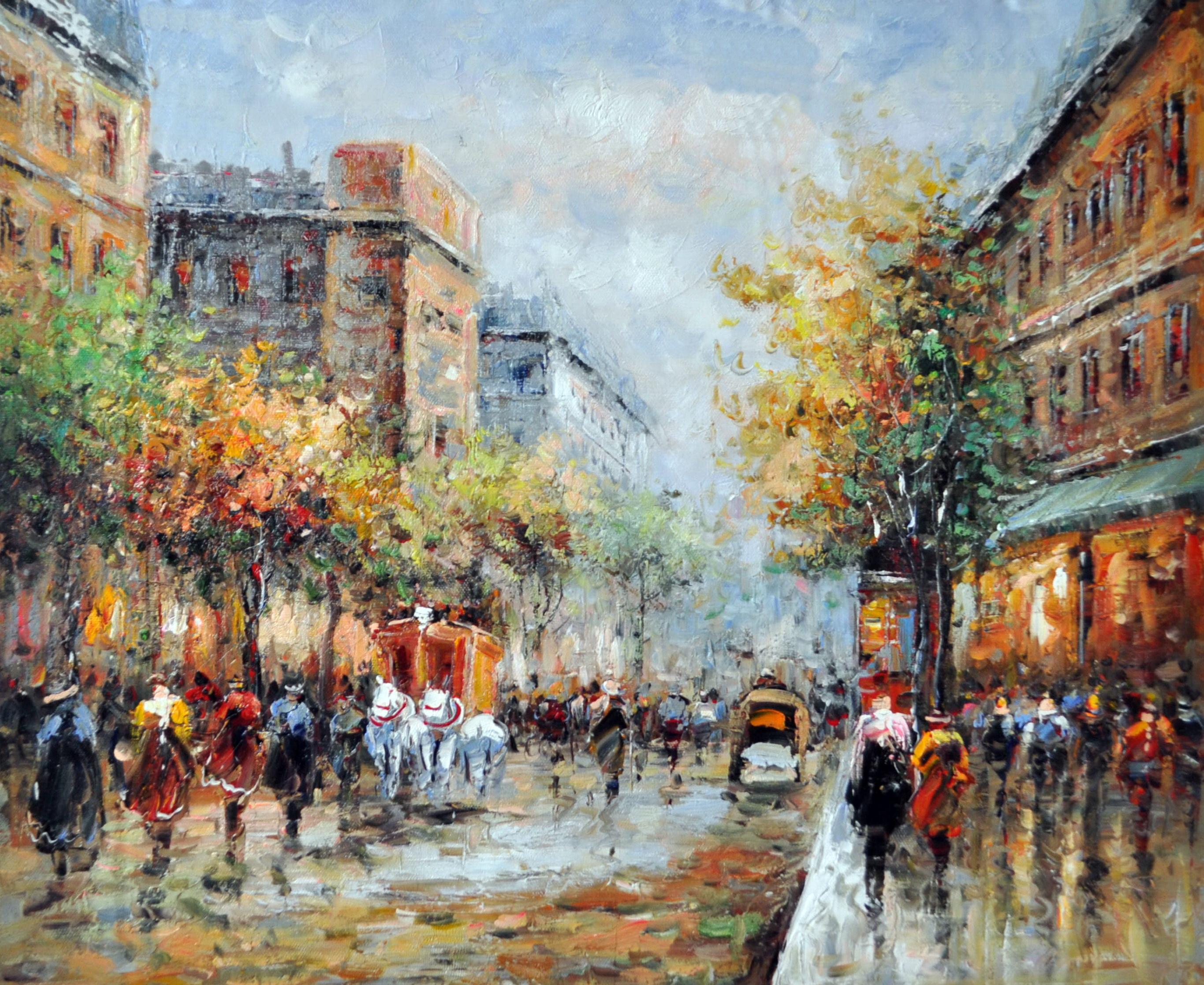 «Улица после дождя» картина 50х60 5гр297