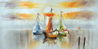 «Корабли» картина 60х120 б057