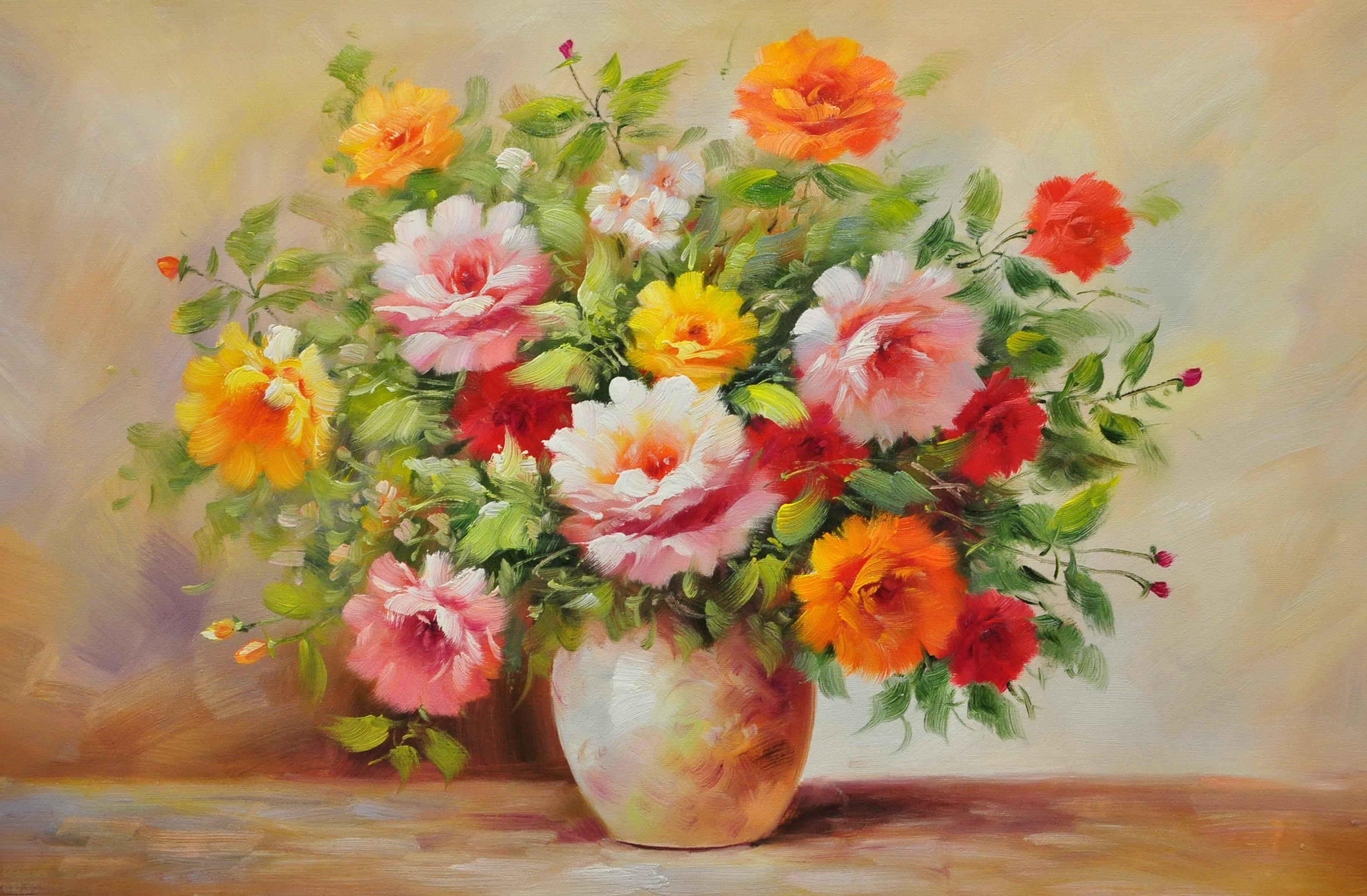 «Розы в вазе» картина 60х90 9ц045