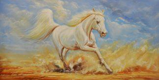 «Белая лошадь» картина 60х120 б081