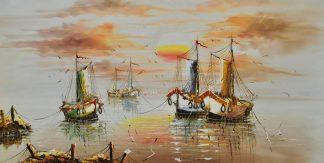 «Лодки» картина 60х120 б084