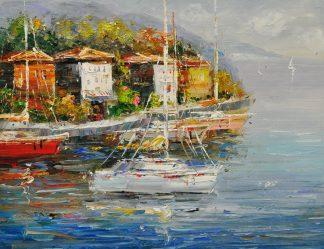 «Пейзаж с яхтой» картина 30х40 3с060