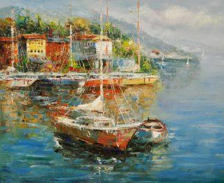 «Пейзаж с яхтой» картина 50х60 5с074