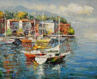 «Пейзаж с яхтой» картина 50х60 5с078