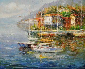 «Пейзаж с яхтой» картина 50х60 5с083