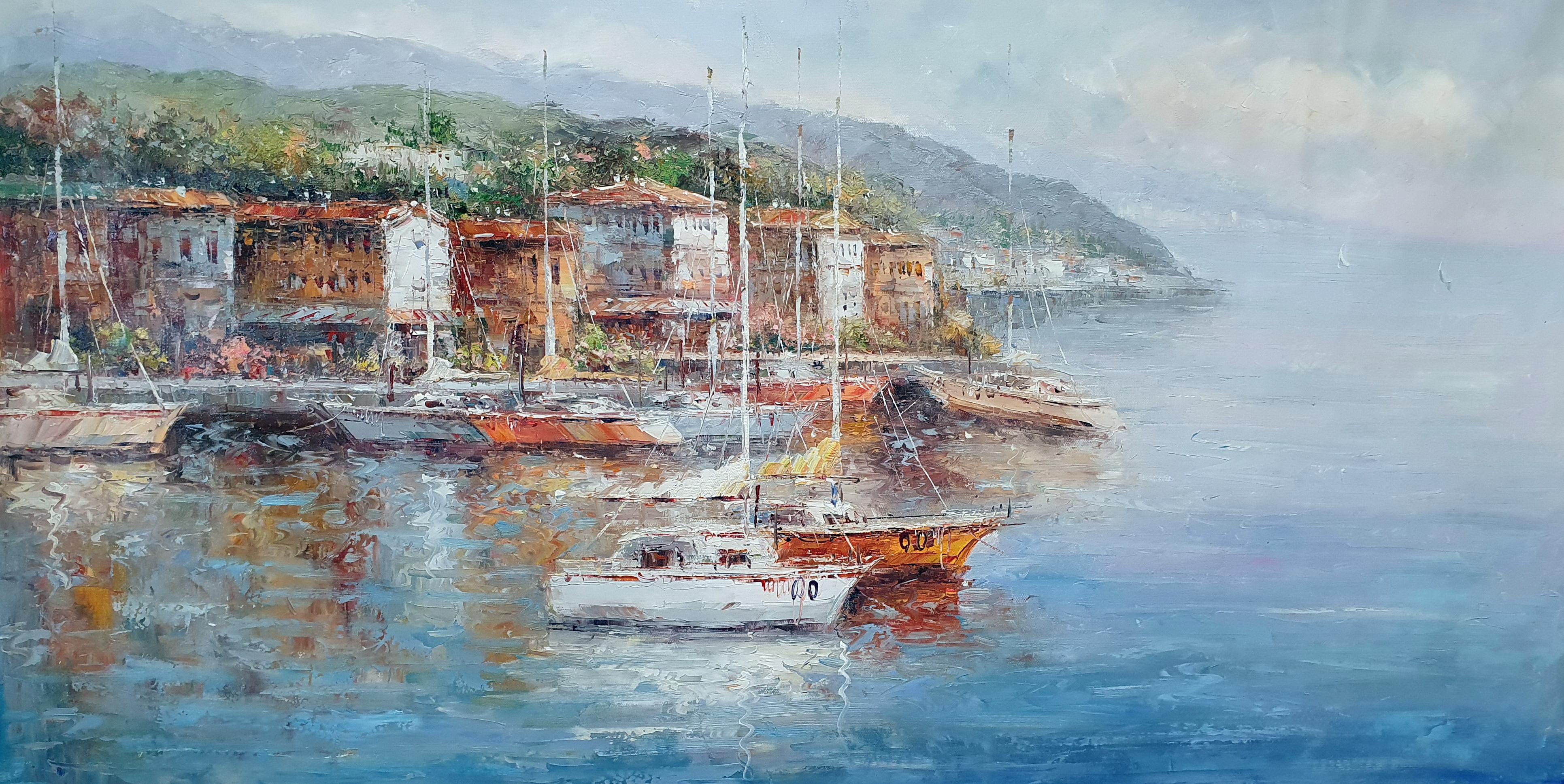 Картина 60х120 «Лодки» б101