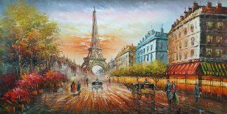 Картина 60х120 «Прогулки по Парижу» б105