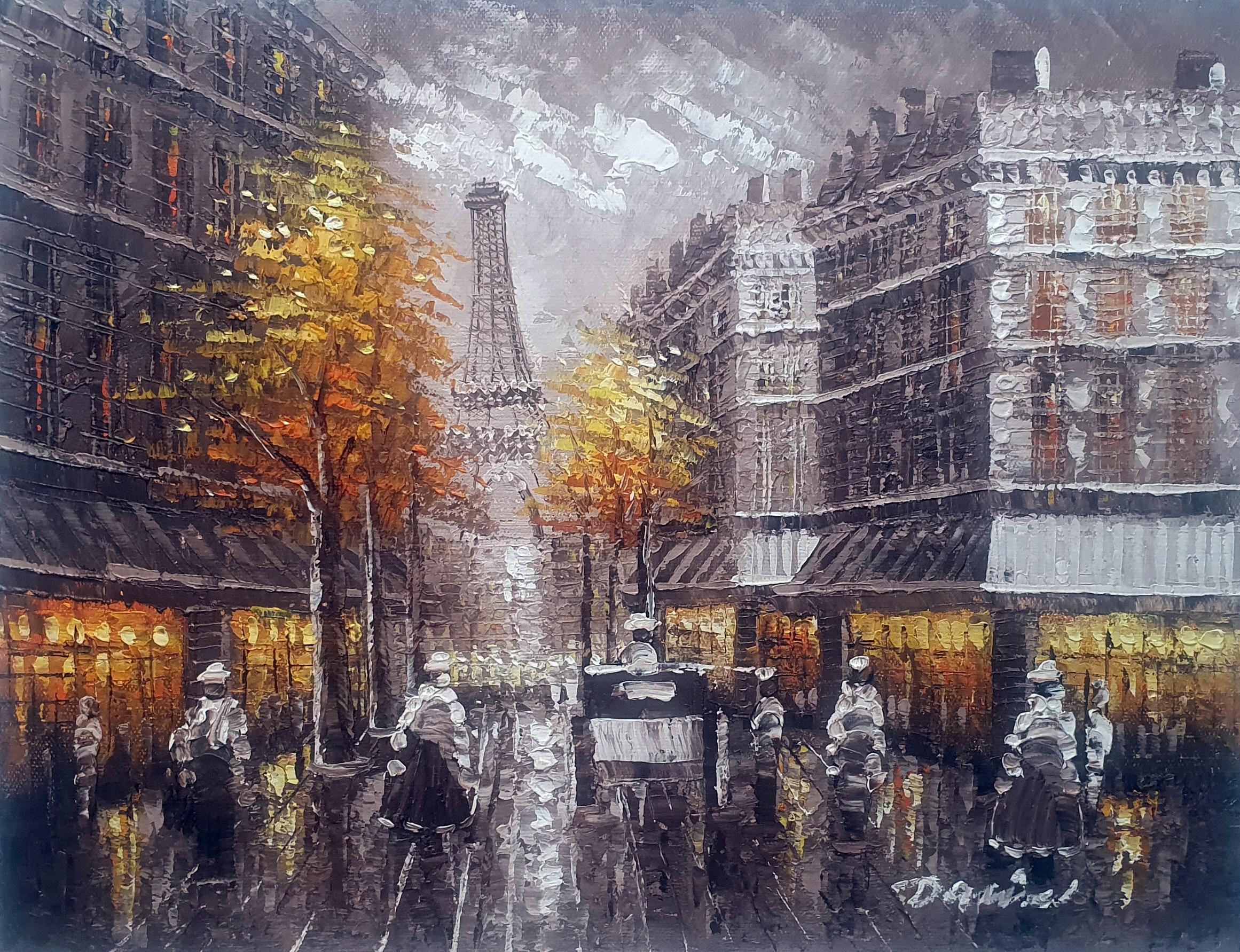 Картина 30х40 «Париж в золоте» 3гр090