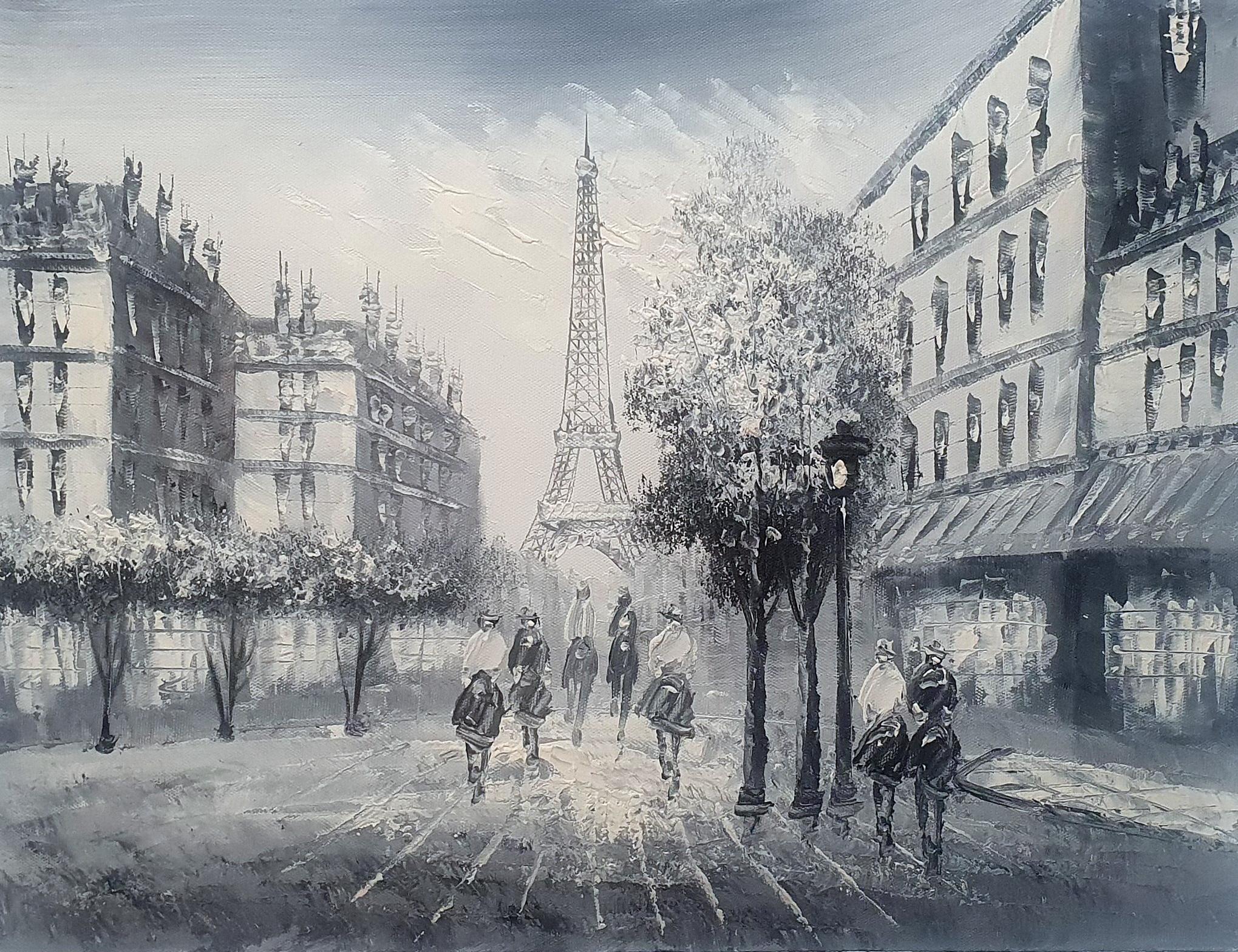 Картина 30х40 «Монохромный Париж» 3м055