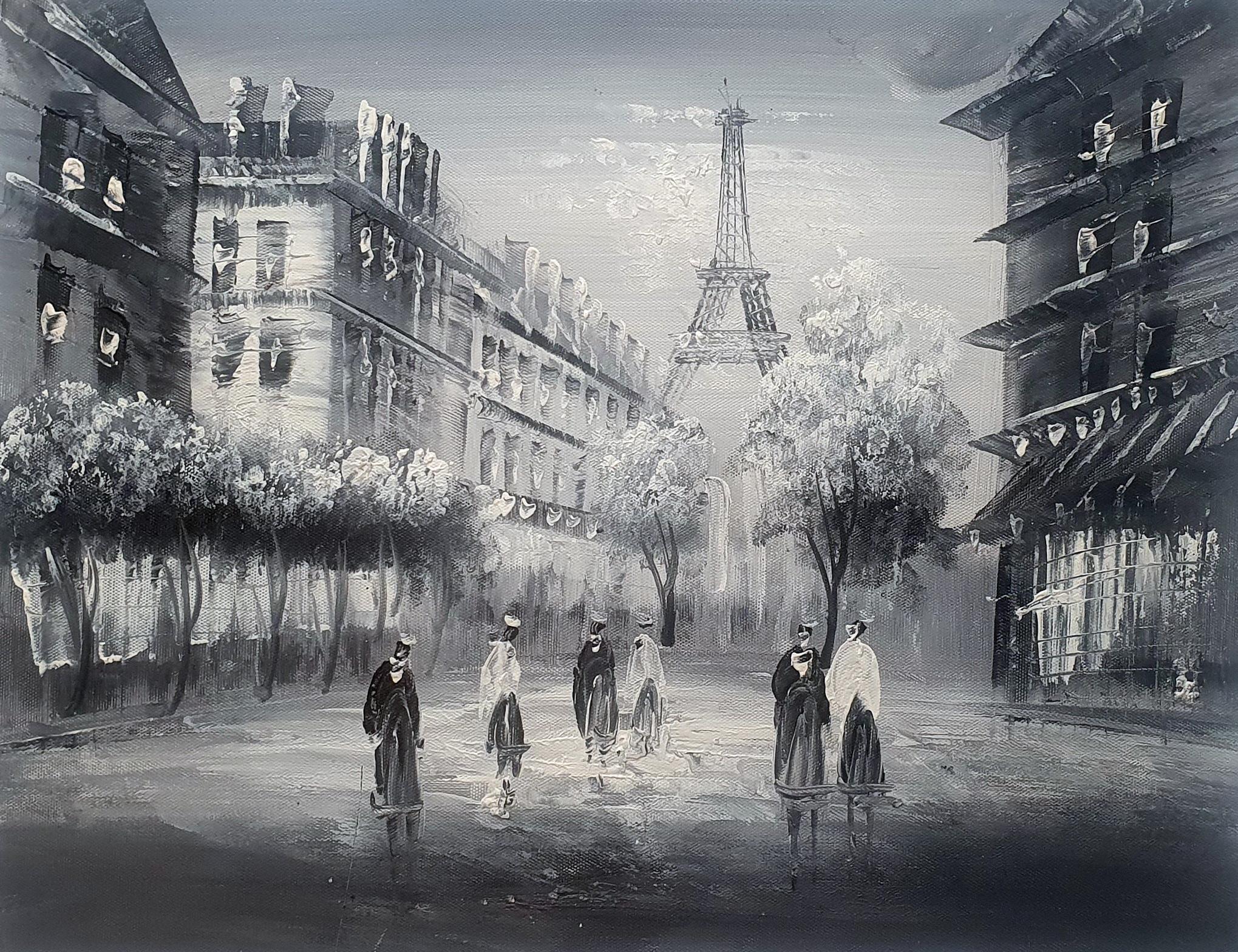Картина 30х40 «Монохромный Париж» 3м056