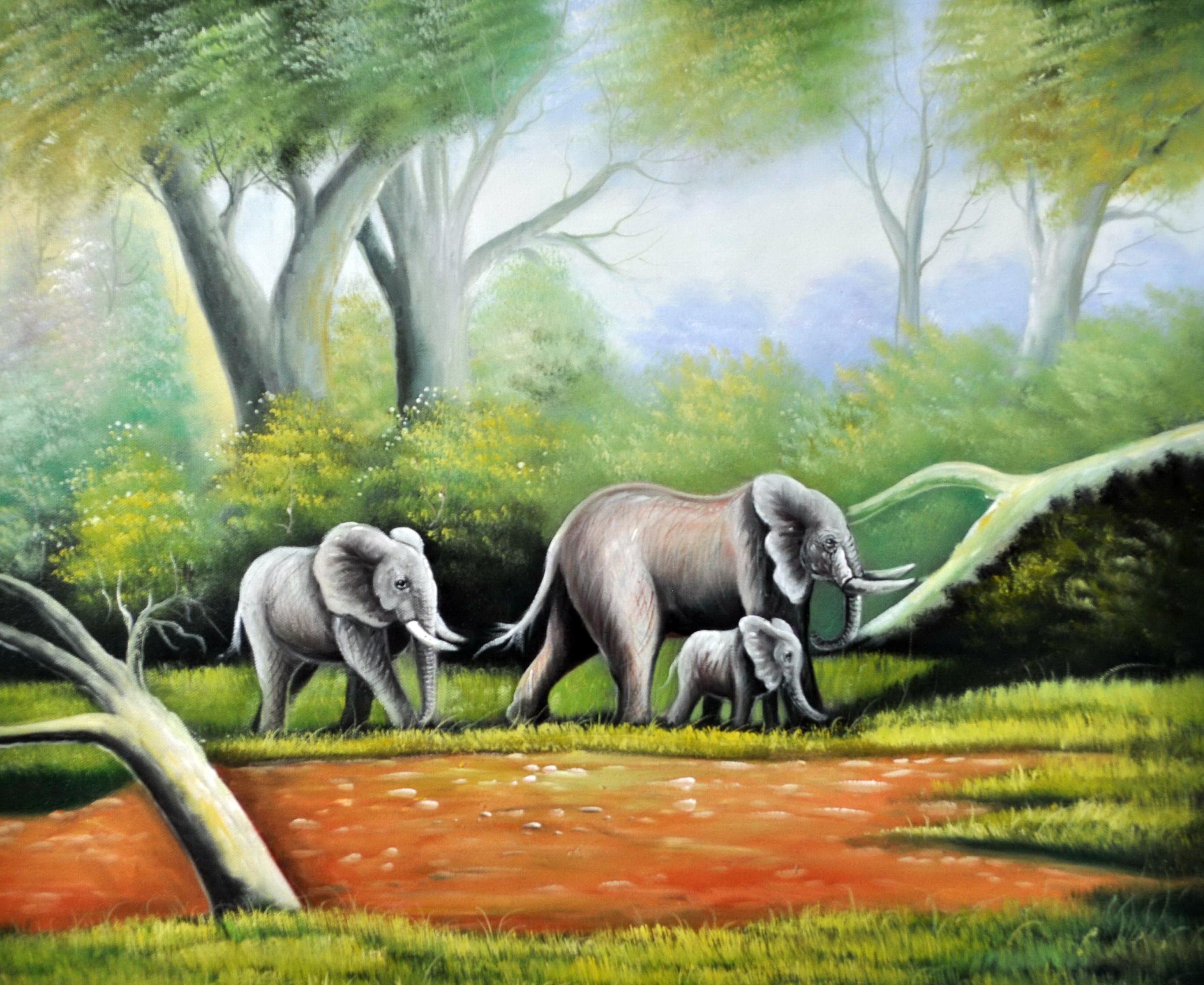 Картина 50х60 «Слоны» 5а123