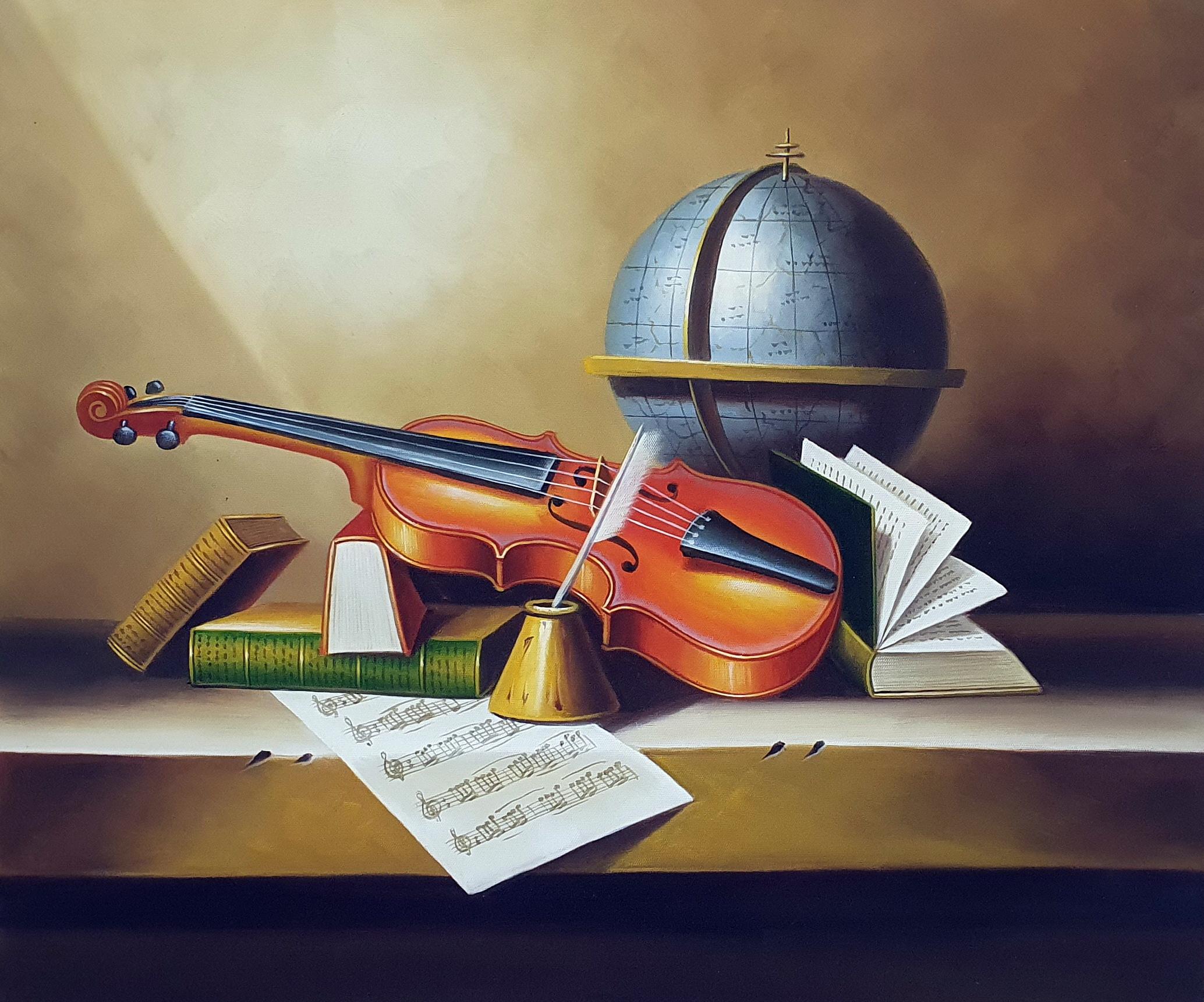 Картина 50х60 «Натюрморт со скрипкой» 5ц289