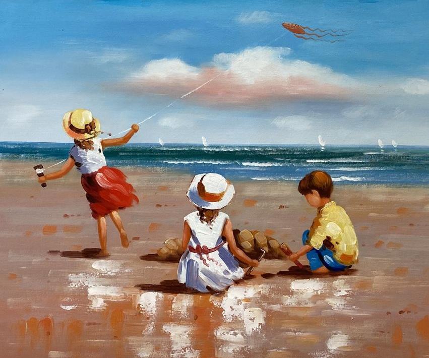 Картина 50х60 «Дети на пляже» 5р186