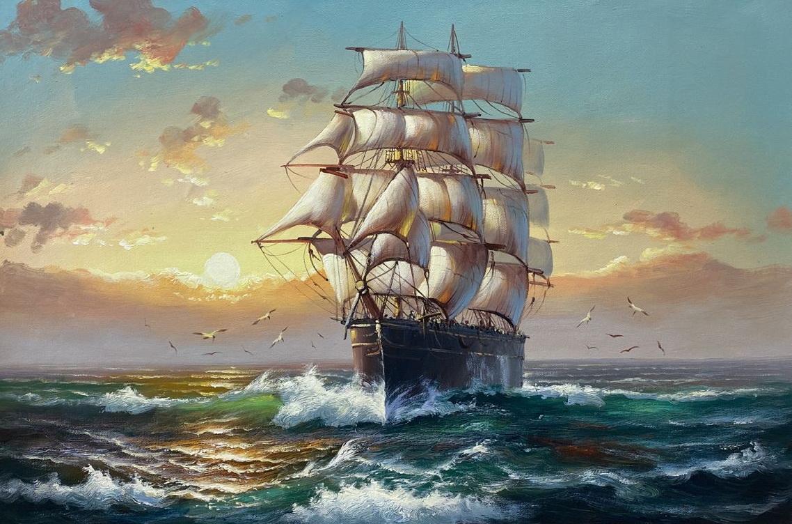 Картина 60х90 «Парусное судно» 9к067