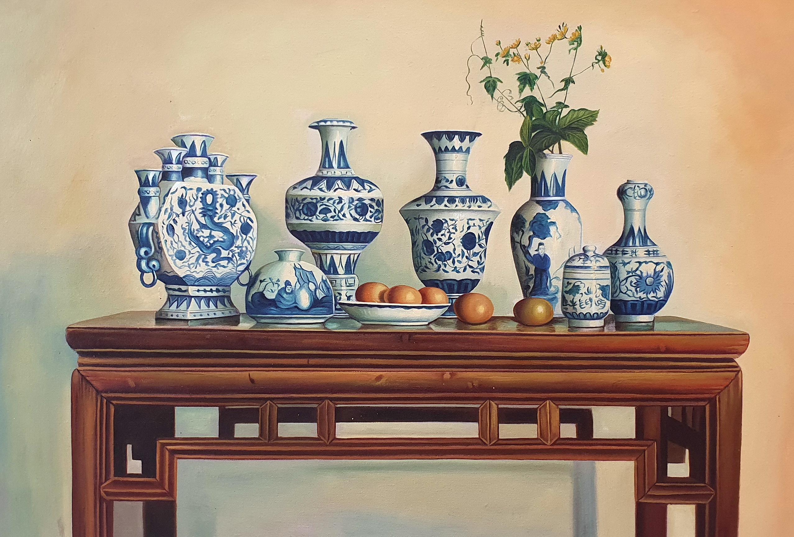 Картина 60х90 «Натюрморт с вазами» 9р020
