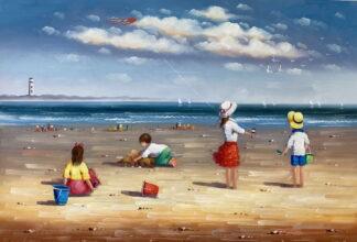 Картина 60х90 «Дети на пляже» 9р035