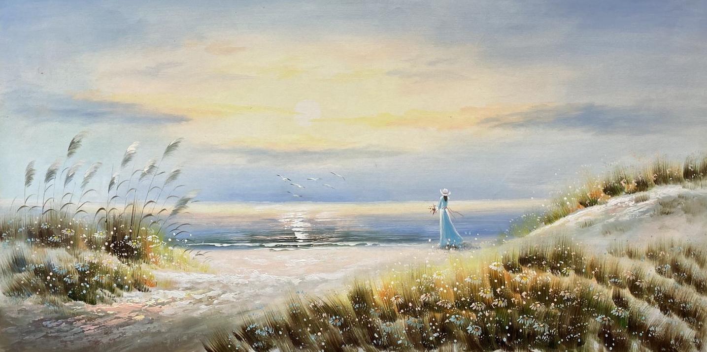 «Девушка у моря» картина 60х120 б104