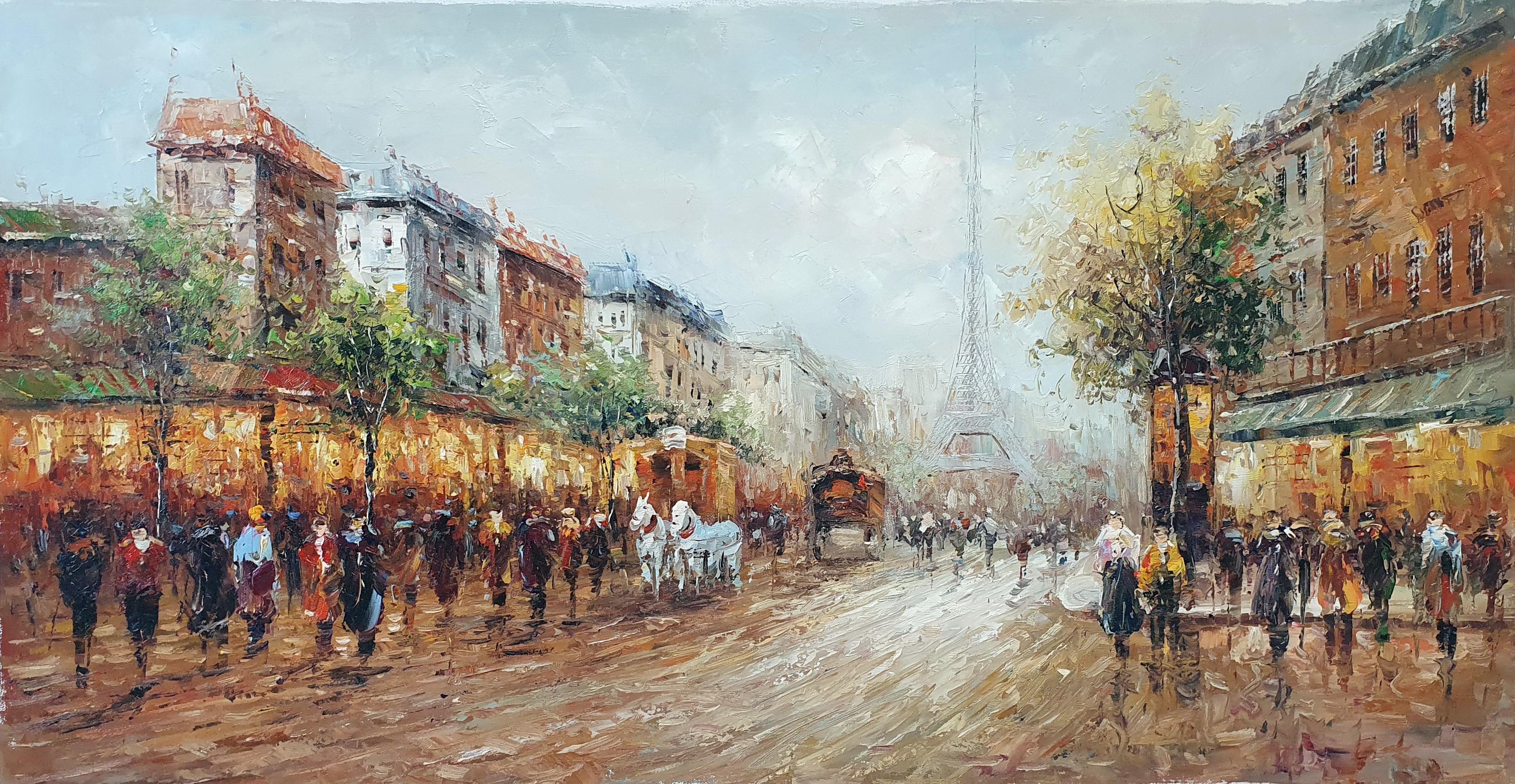 «Прогулки по Парижу» картина 60х120 б113