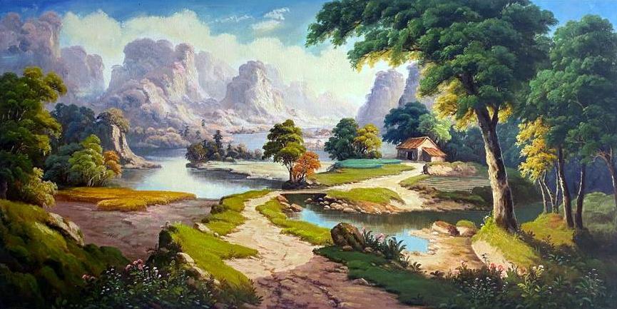 «Пейзаж» картина 60х120 б116
