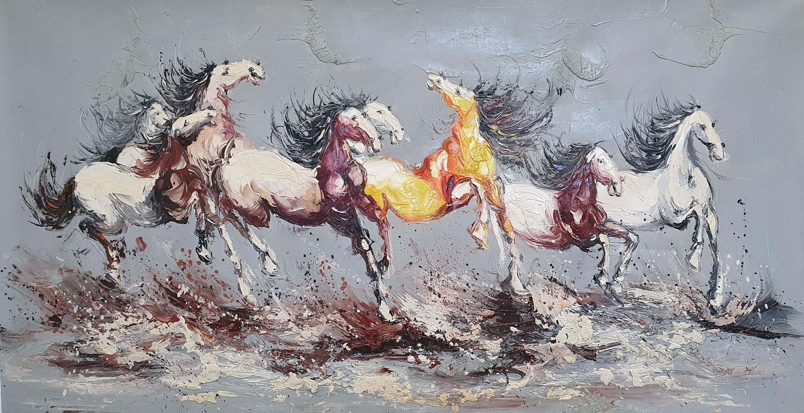 «Лошади» картина 60х120 б117